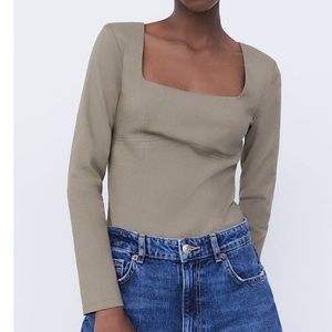 ZARA SQUARE NECK BODYSUIT
